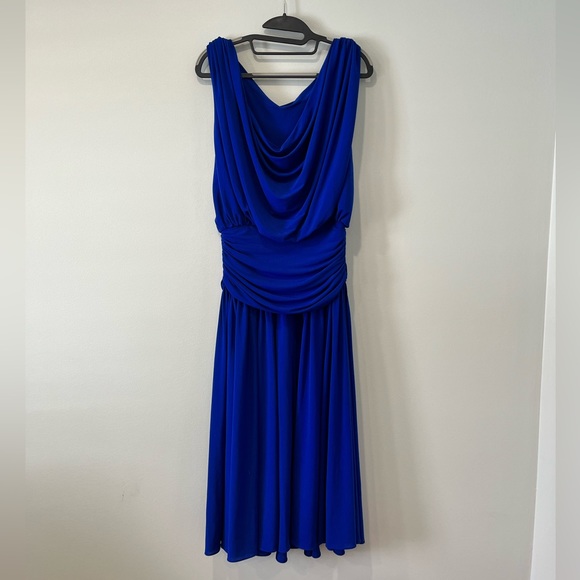 Vintage Blue Chiffon Dress, Size Small - Picture 3 of 8